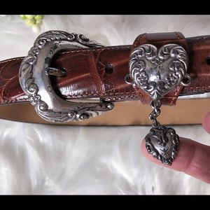 VTG Heart Drop Brighton Brown “Croc” Belt
